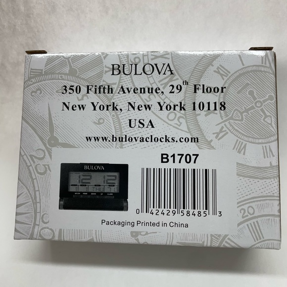 New Bulova Travel Time Alarm Clock latest - Picture 3 of 5